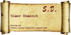 Simor Dominik névjegykártya